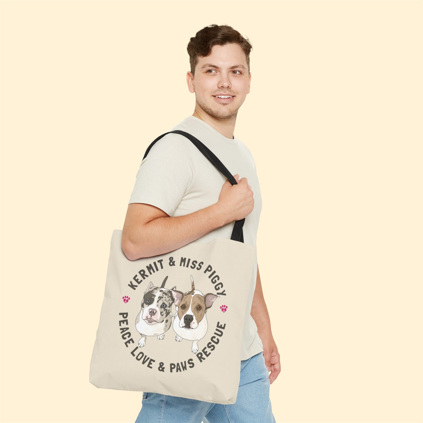 Peace Love & Paws | FUNDRAISER | Tote Bag - Detezi Designs-12969205832231232694