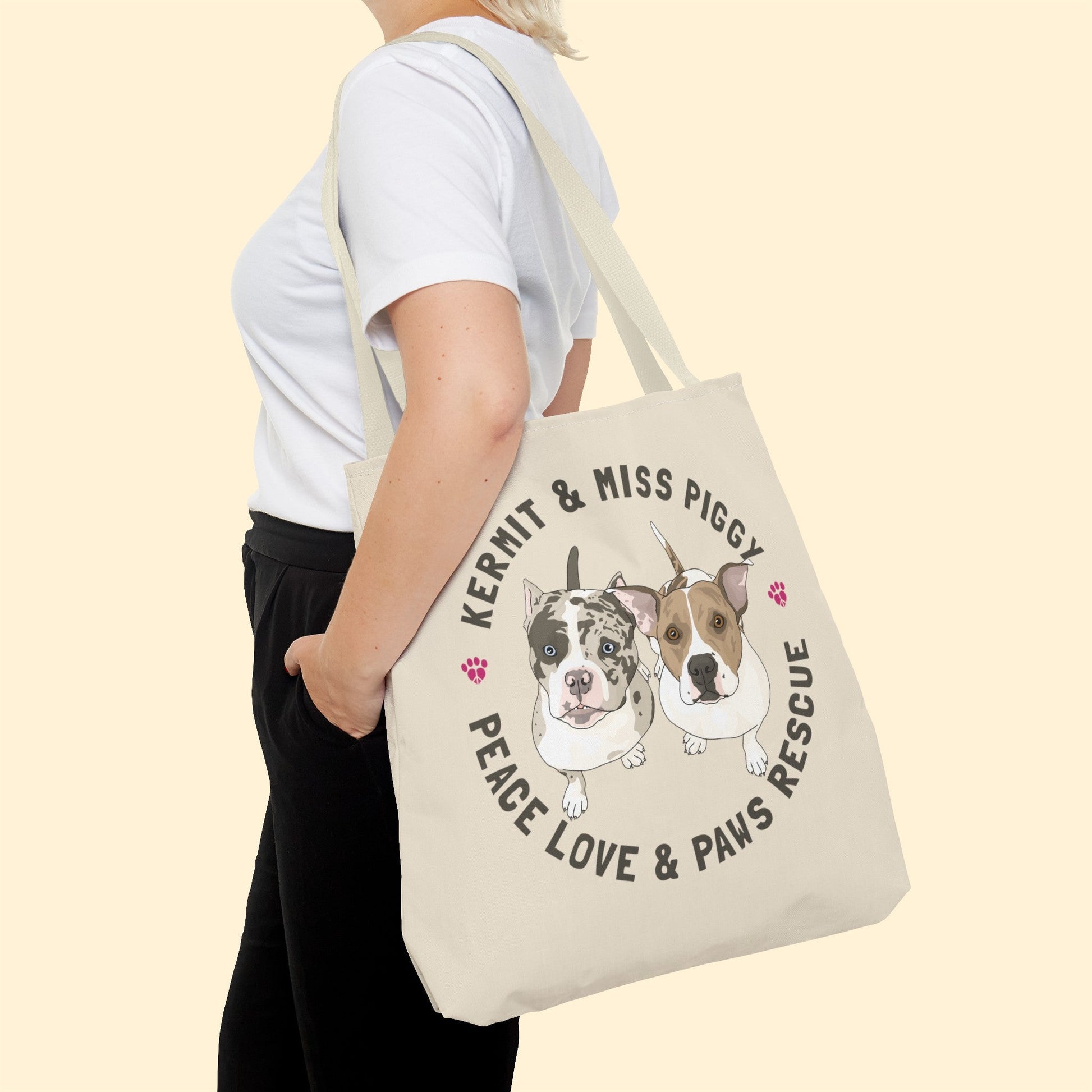 Peace Love & Paws | FUNDRAISER | Tote Bag - Detezi Designs-12969205832231232694