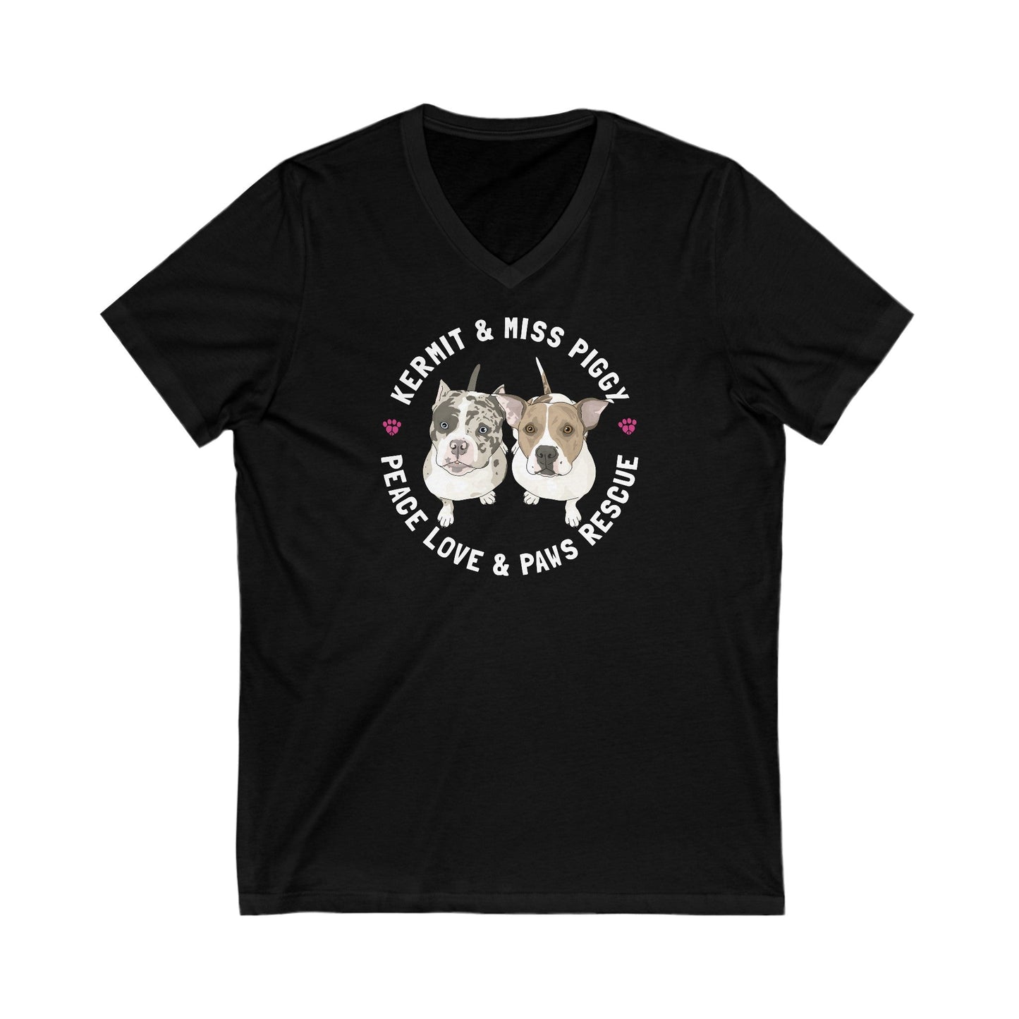 Peace Love & Paws | FUNDRAISER | Unisex V-Neck Tee - Detezi Designs-20066261972807369654