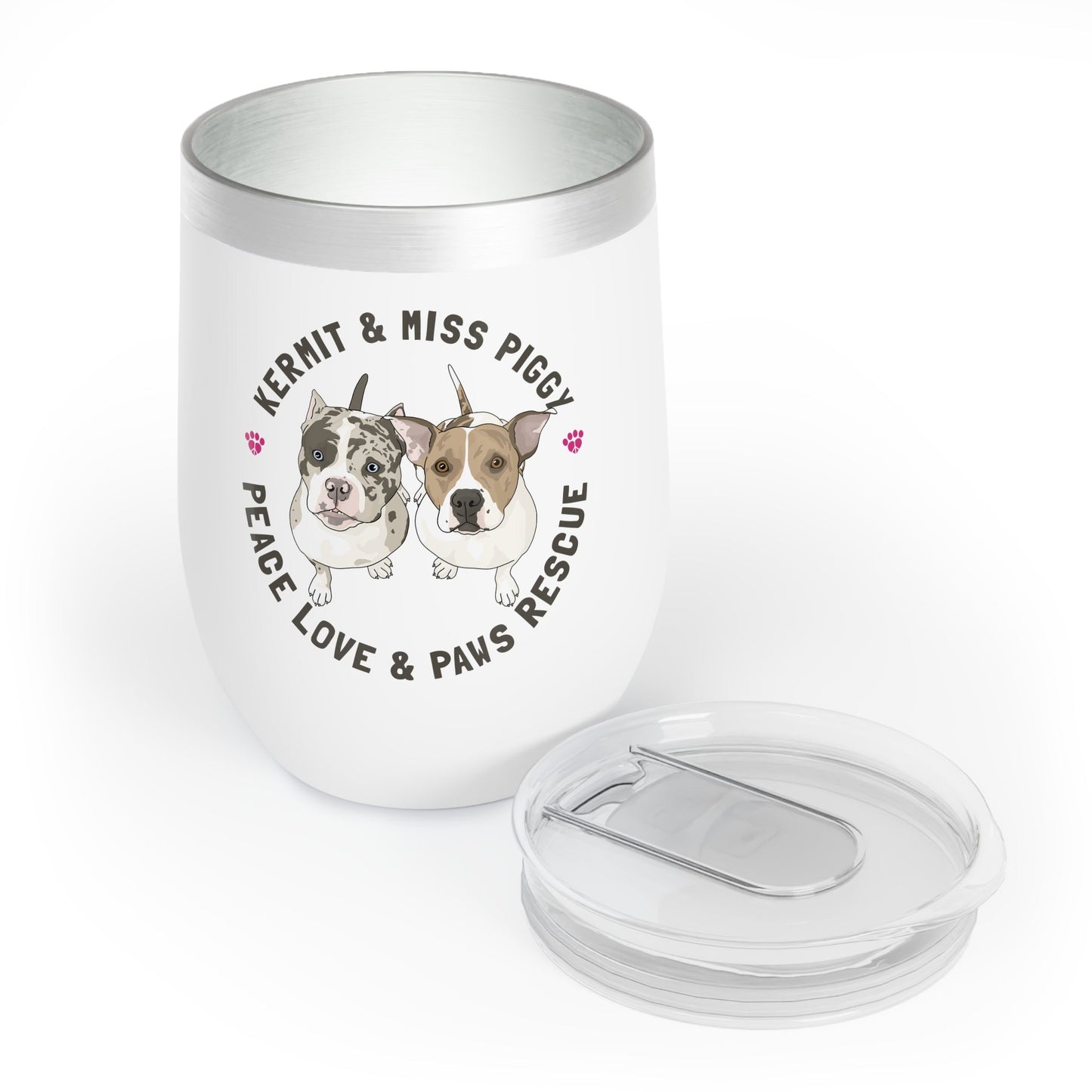 Peace Love & Paws | FUNDRAISER | Wine Tumbler - Detezi Designs-98640604959581994392