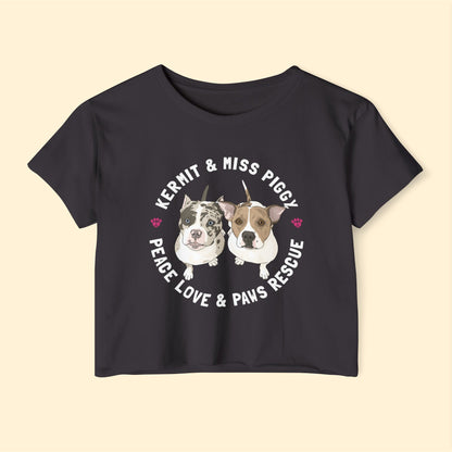 Peace Love & Paws | FUNDRAISER | Women's Festival Crop Top - Detezi Designs-19033930731778491231