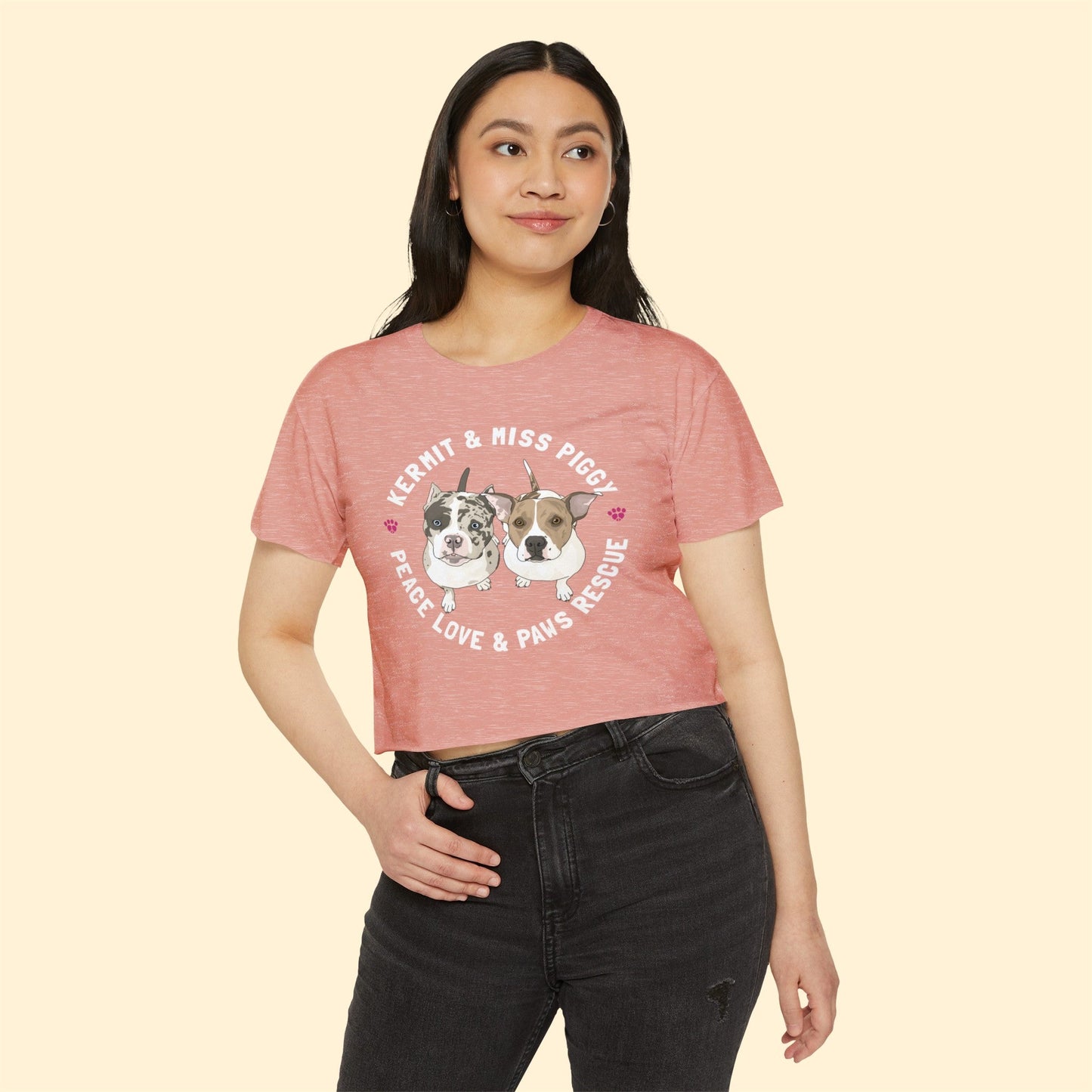 Peace Love & Paws | FUNDRAISER | Women's Festival Crop Top - Detezi Designs-19033930731778491231