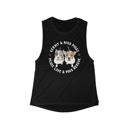 Peace Love & Paws | FUNDRAISER | Women's Flowy Scoop Muscle Tank - Detezi Designs-11768055813508440029