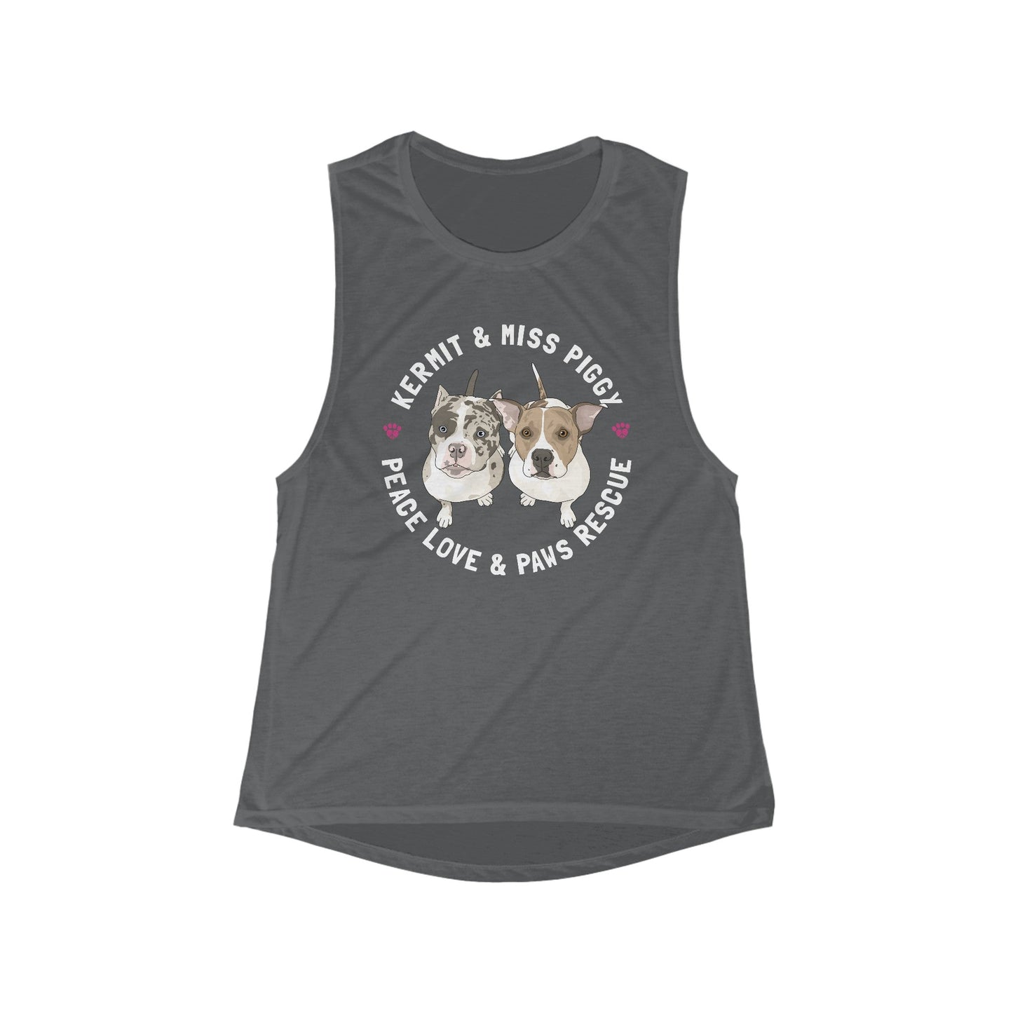 Peace Love & Paws | FUNDRAISER | Women's Flowy Scoop Muscle Tank - Detezi Designs-23570209234671287636