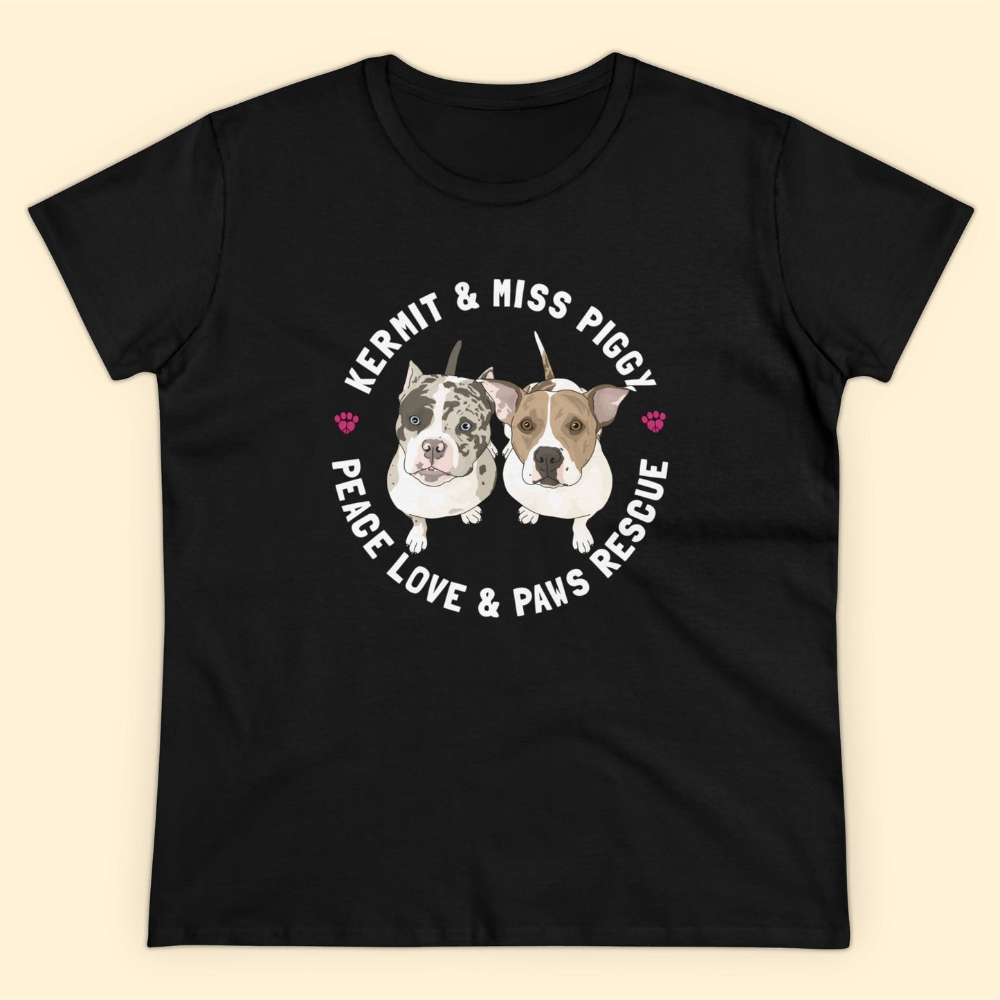 Peace Love & Paws | FUNDRAISER | Women's Midweight Cotton Tee - Detezi Designs-10953589483991423384