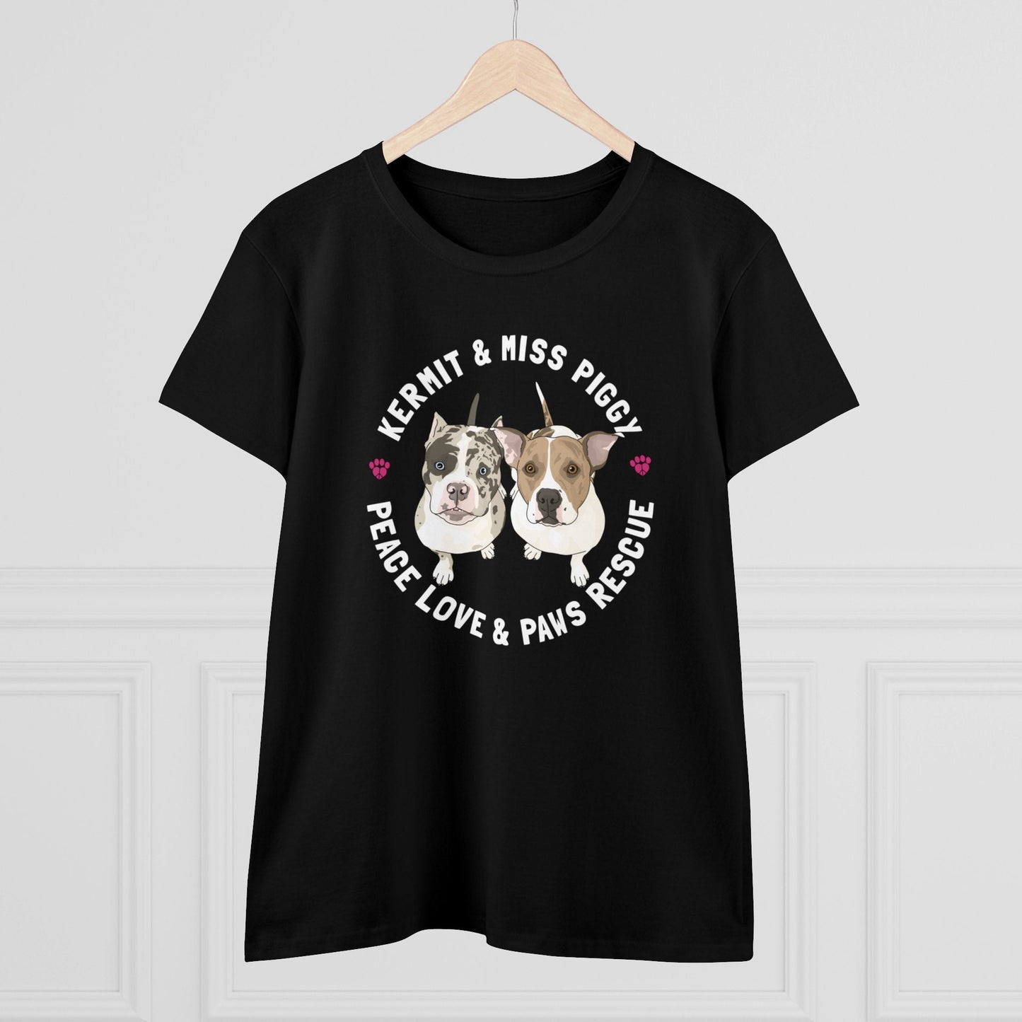 Peace Love & Paws | FUNDRAISER | Women's Midweight Cotton Tee - Detezi Designs-10953589483991423384