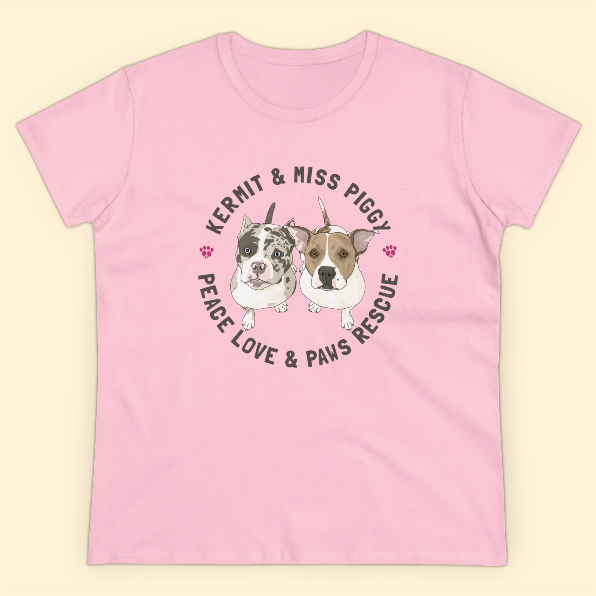 Peace Love & Paws | FUNDRAISER | Women's Midweight Cotton Tee - Detezi Designs-18783446433246750918