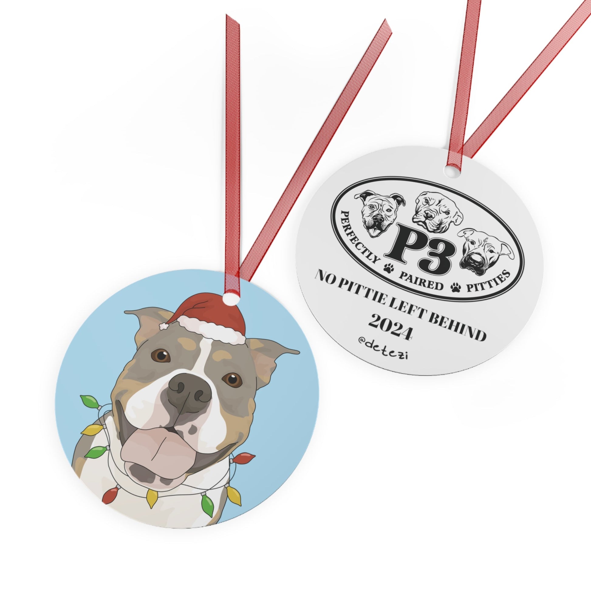 Perfectly Paired Pitties | FUNDRAISER | 2024 Holiday Ornament - Detezi Designs - 21224887531163914313