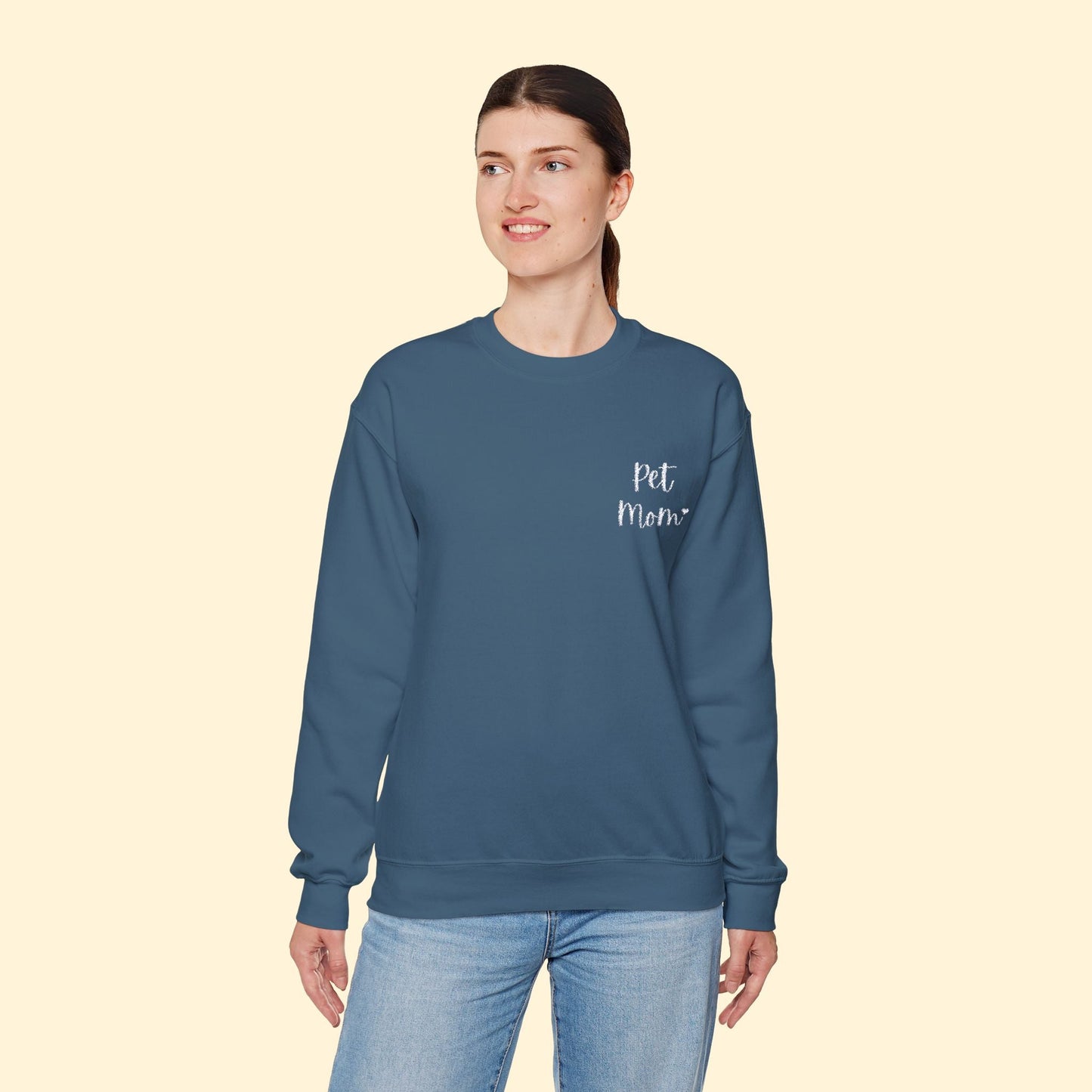 Pet Mom | Embroidered | Unisex Crewneck Sweatshirt - Detezi Designs - 17150472140457450453