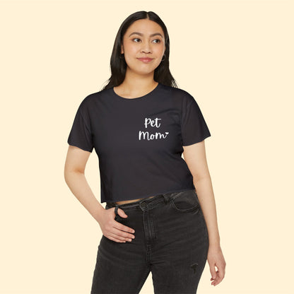 Pet Mom | Pocket Print | Women's Festival Crop Top - Detezi Designs-24590829790986829620