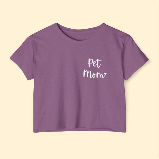 Pet Mom | Pocket Print | Women's Festival Crop Top - Detezi Designs-26513607250898635406