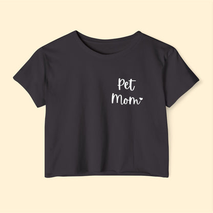 Pet Mom | Pocket Print | Women's Festival Crop Top - Detezi Designs-28357329474150365205