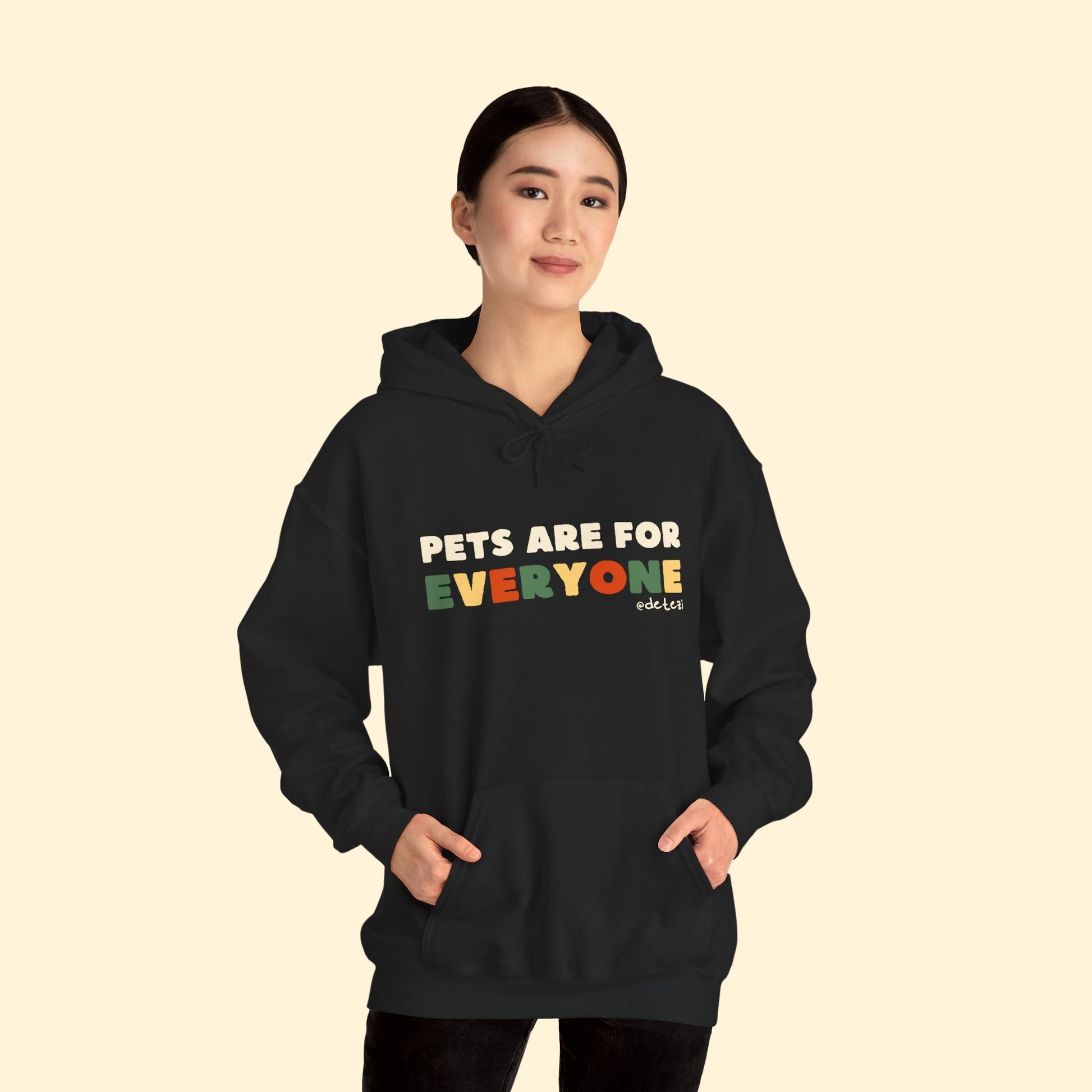 Pets Are For Everyone | Hooded Sweatshirt - Detezi Designs - 11359276309092497193