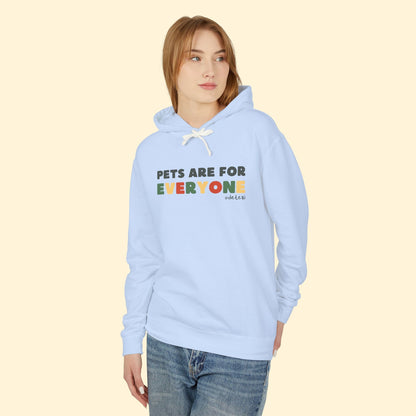 Pets Are For Everyone | Lightweight Comfort Colors Hooded Sweatshirt - Detezi Designs - 15609099463798199209