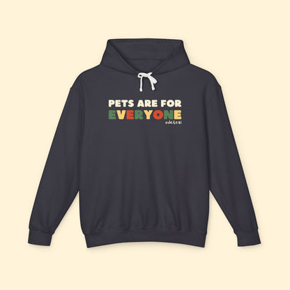 Pets Are For Everyone | Lightweight Comfort Colors Hooded Sweatshirt - Detezi Designs - 15609099463798199209
