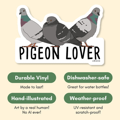 Pigeon Lover | Vinyl Sticker - Detezi Designs-