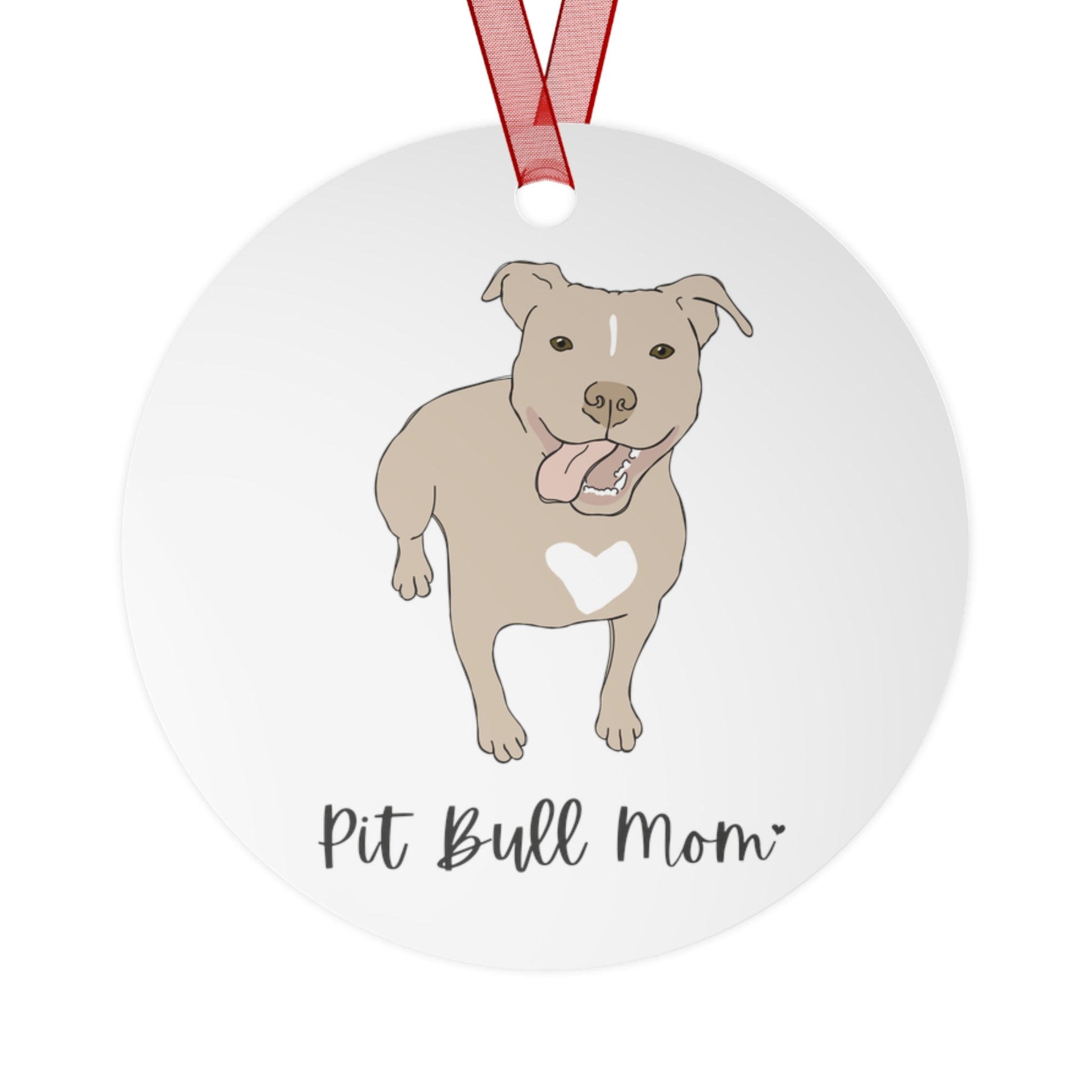 Pit Bull Mom | Holiday Ornament - Detezi Designs - 63039208768848483842