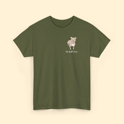 Pit Bull Mom | Pocket Print | Unisex T-shirt - Detezi Designs-18346833686688031735