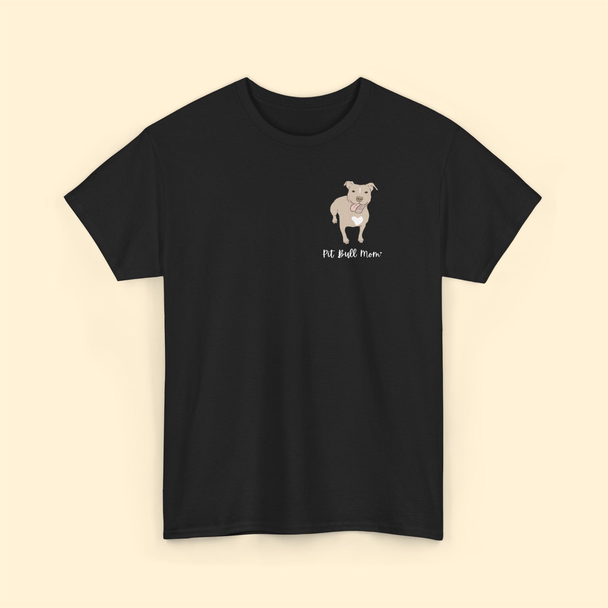 Pit Bull Mom | Pocket Print | Unisex T-shirt - Detezi Designs-28562691380693494516