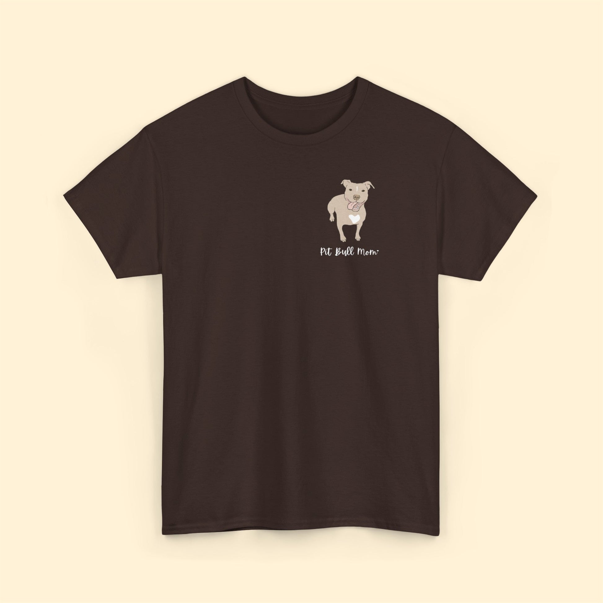 Pit Bull Mom | Pocket Print | Unisex T-shirt - Detezi Designs-97983191576211453524