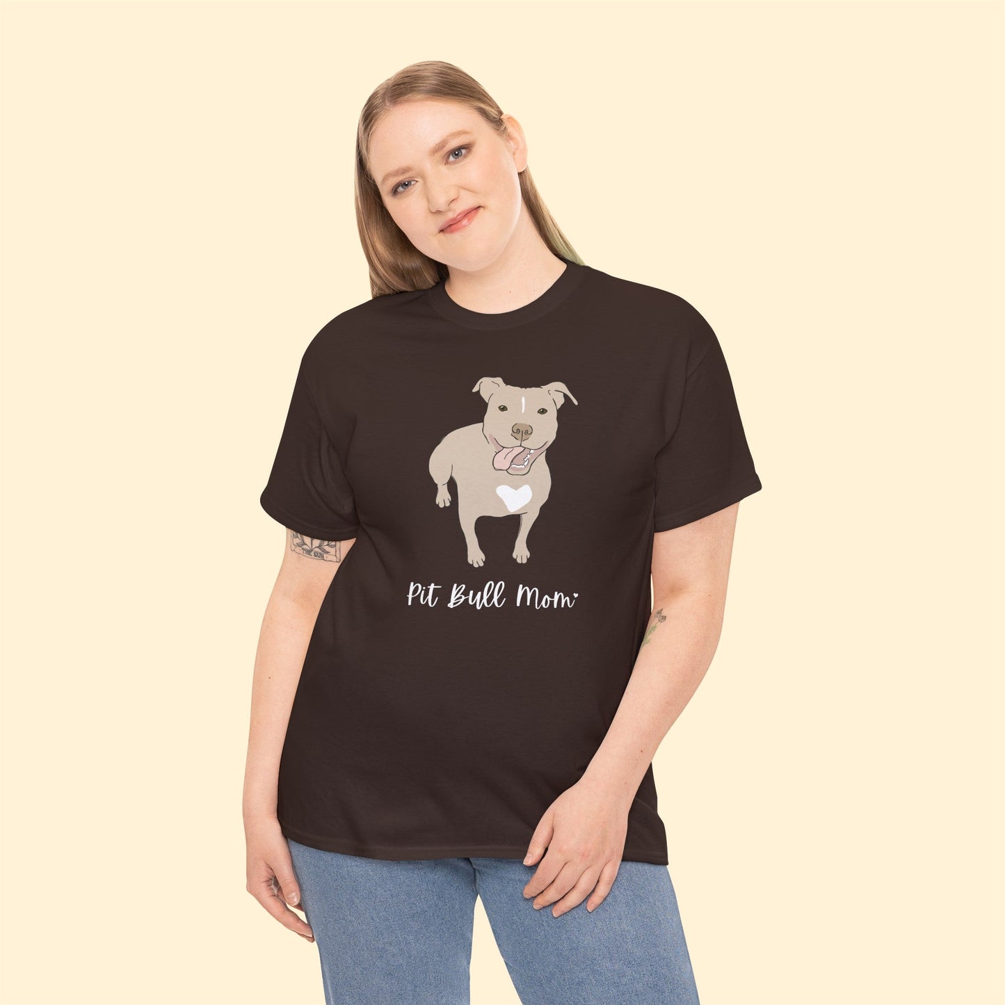 Pit Bull Mom | Unisex T-shirt - Detezi Designs-95517321640133586977