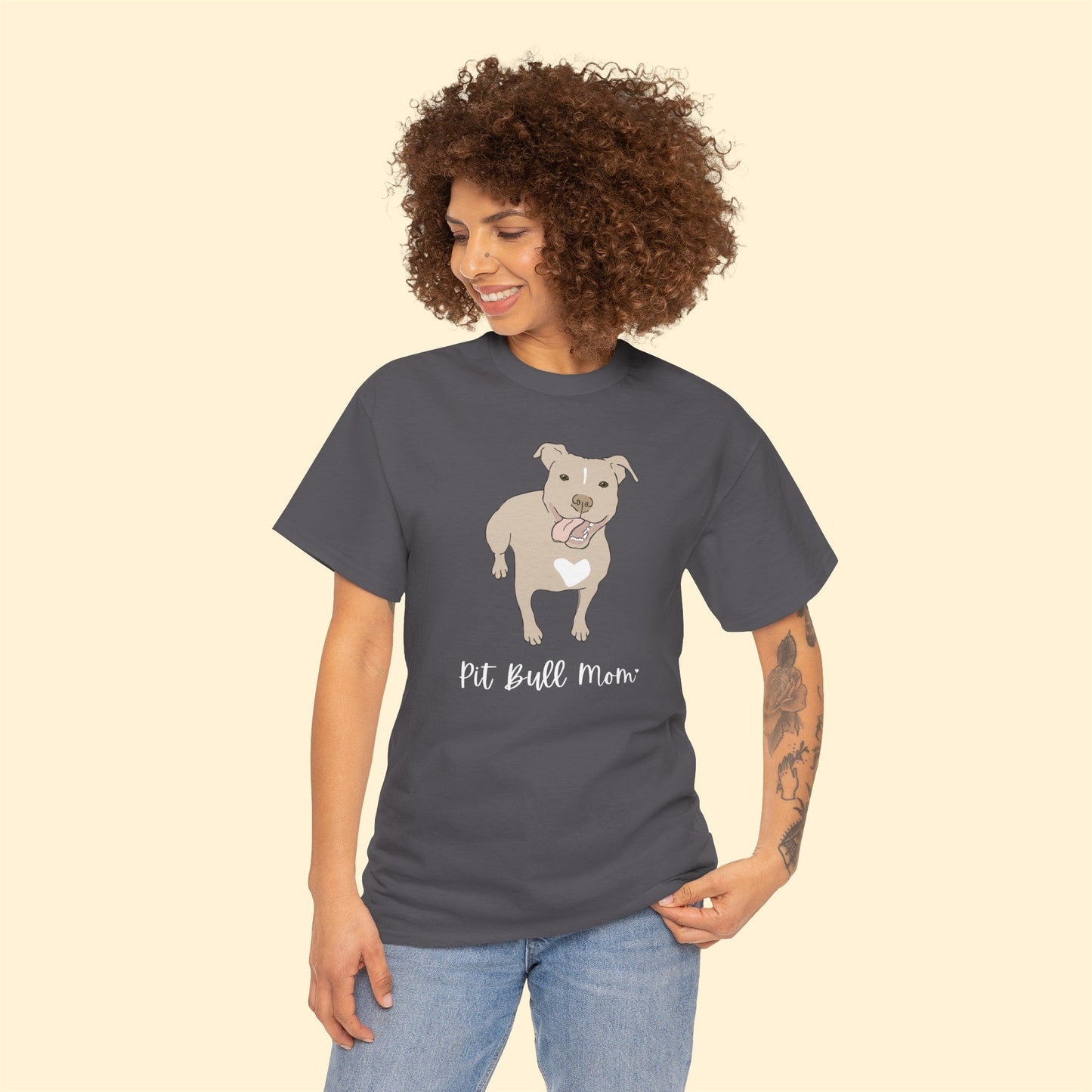 Pit Bull Mom | Unisex T-shirt - Detezi Designs-95517321640133586977