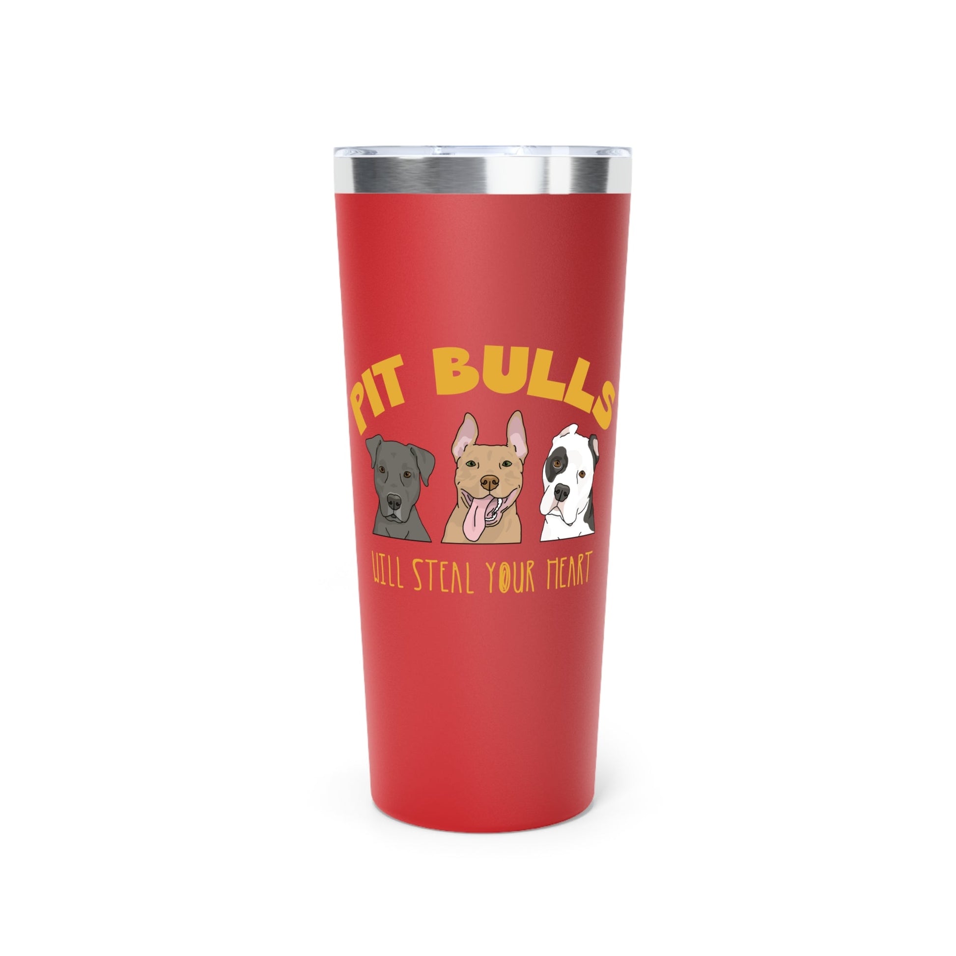 Pit Bulls Will Steal Your Heart | Insulated Tumbler, 22oz - Detezi Designs - 10088568835188643707