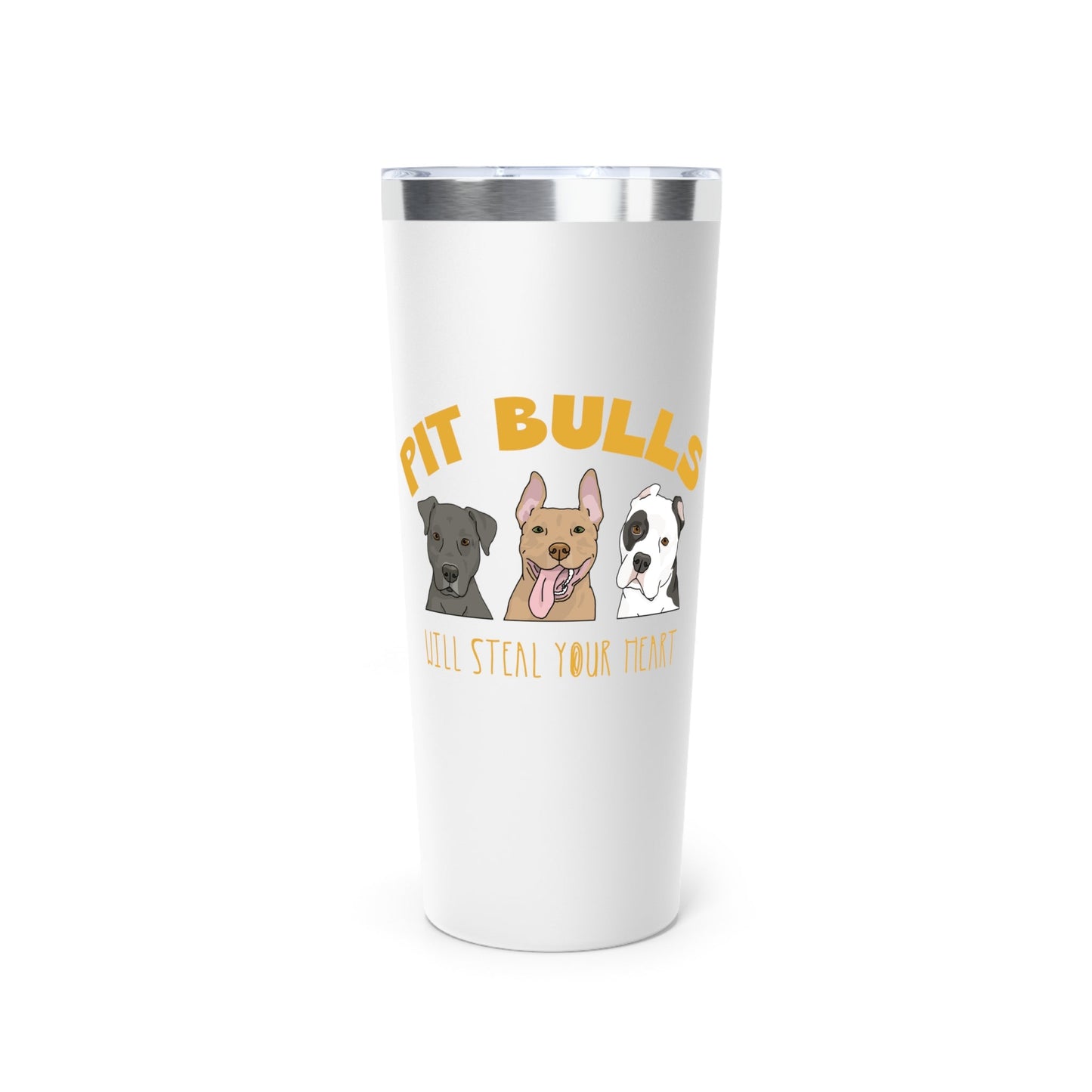 Pit Bulls Will Steal Your Heart | Insulated Tumbler, 22oz - Detezi Designs - 19131396851661024066