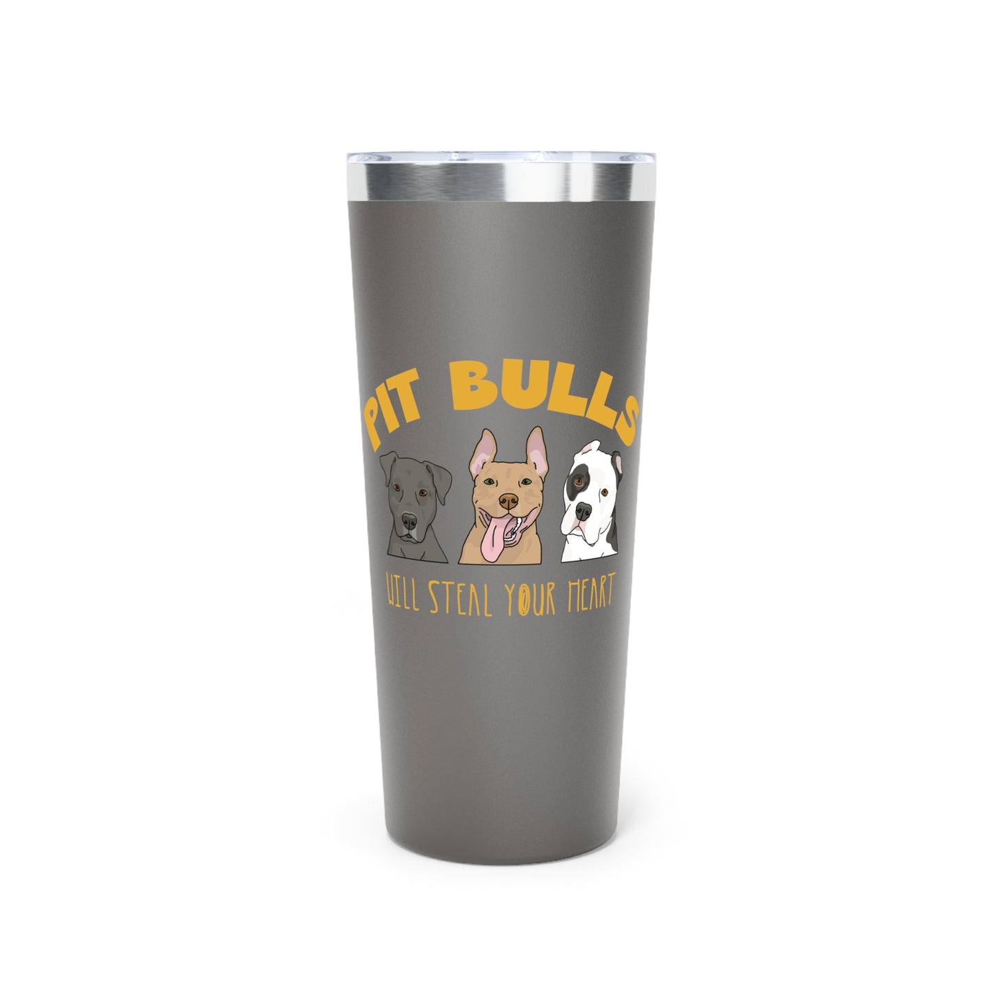 Pit Bulls Will Steal Your Heart | Insulated Tumbler, 22oz - Detezi Designs - 84784030601906069472