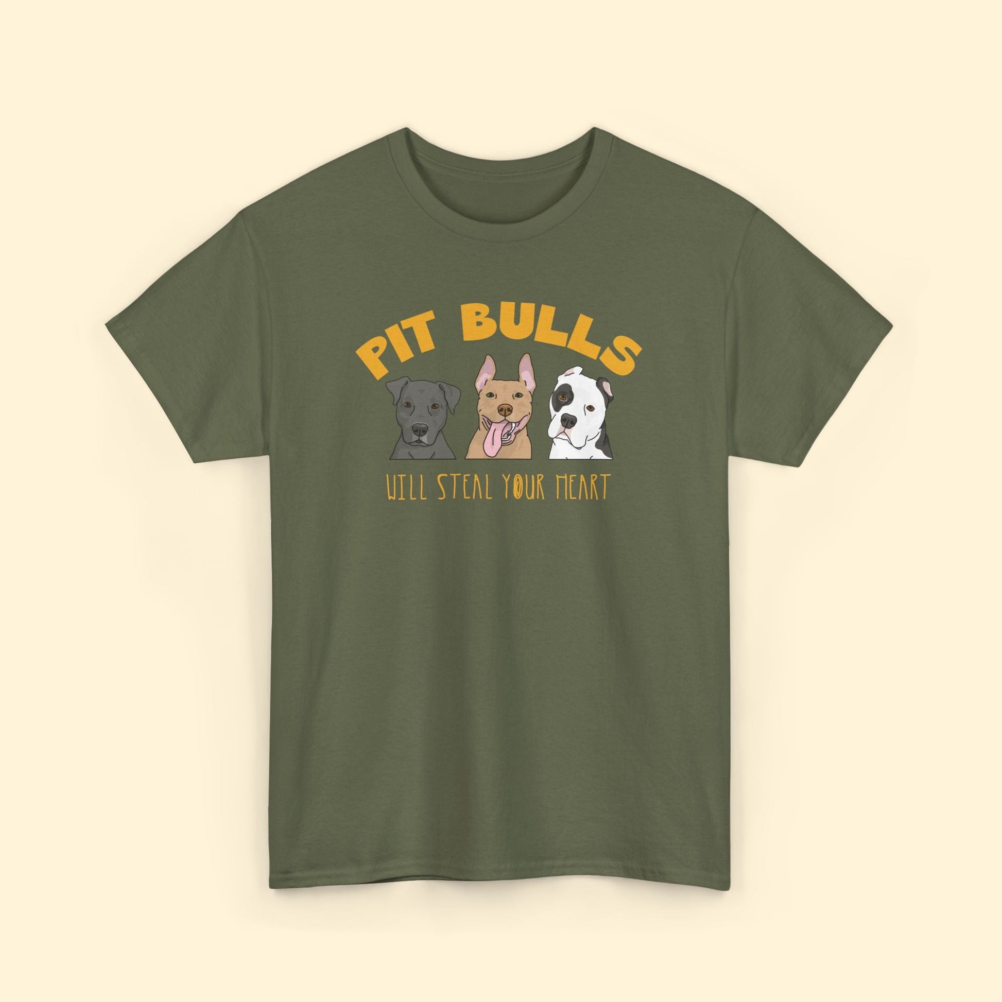 Pit Bulls Will Steal Your Heart | T-shirt - Detezi Designs - 14776939174195696155