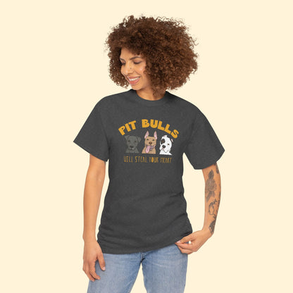 Pit Bulls Will Steal Your Heart | T-shirt - Detezi Designs - 14776939174195696155