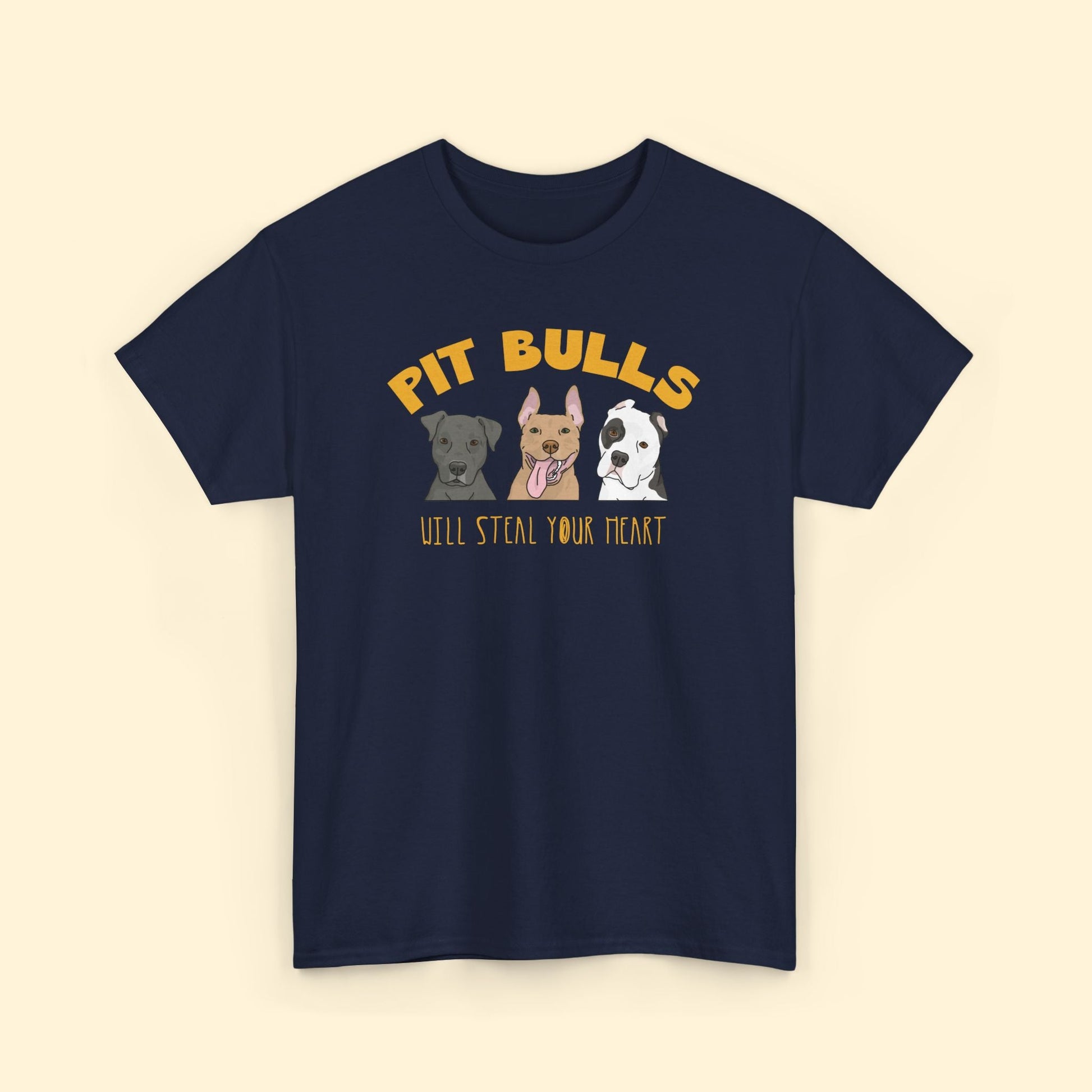 Pit Bulls Will Steal Your Heart | T-shirt - Detezi Designs - 14930727150129485168