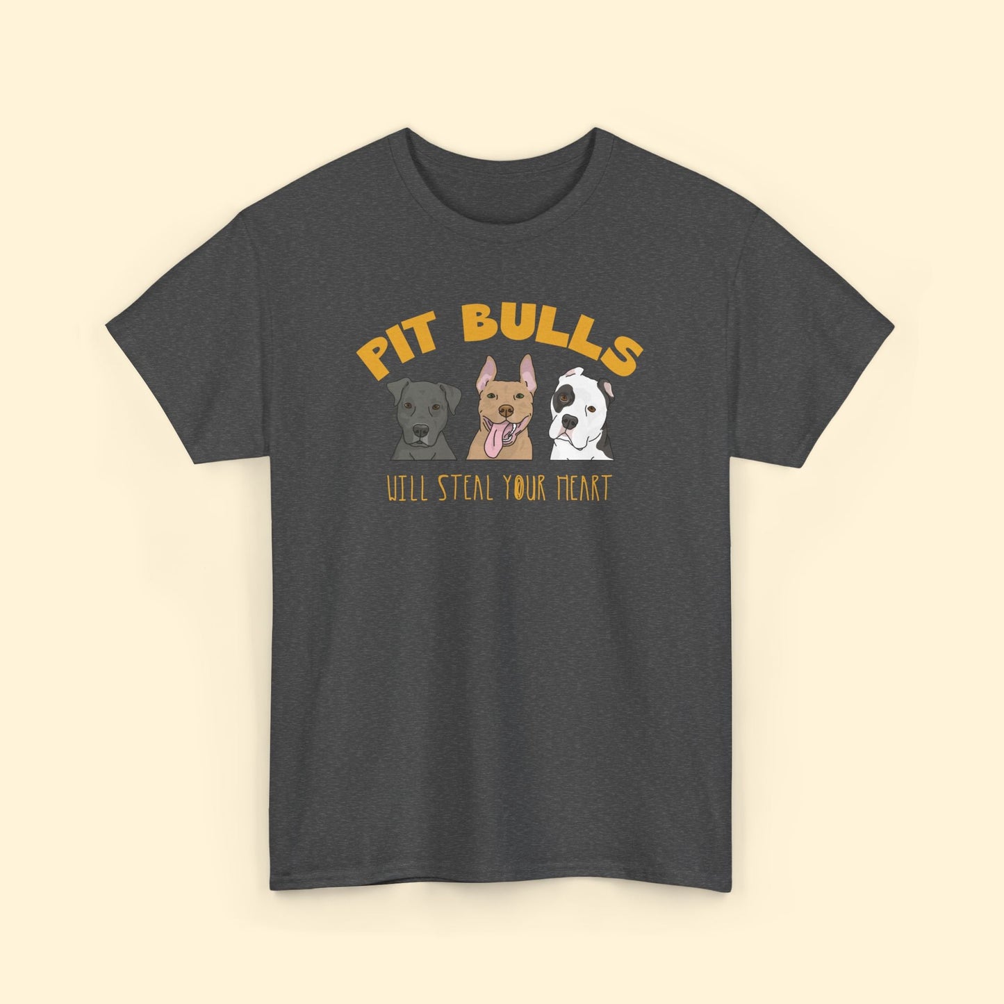 Pit Bulls Will Steal Your Heart | T-shirt - Detezi Designs - 15437712287645282279