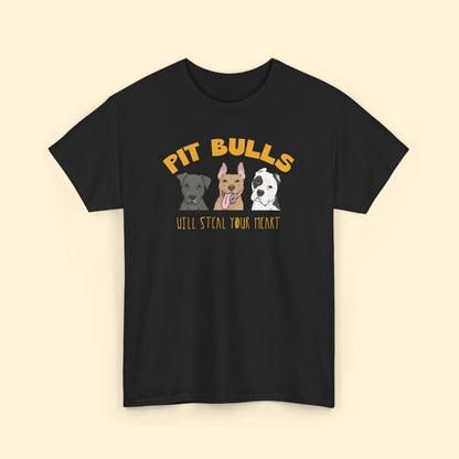 Pit Bulls Will Steal Your Heart | T-shirt - Detezi Designs - 31365790305807699873