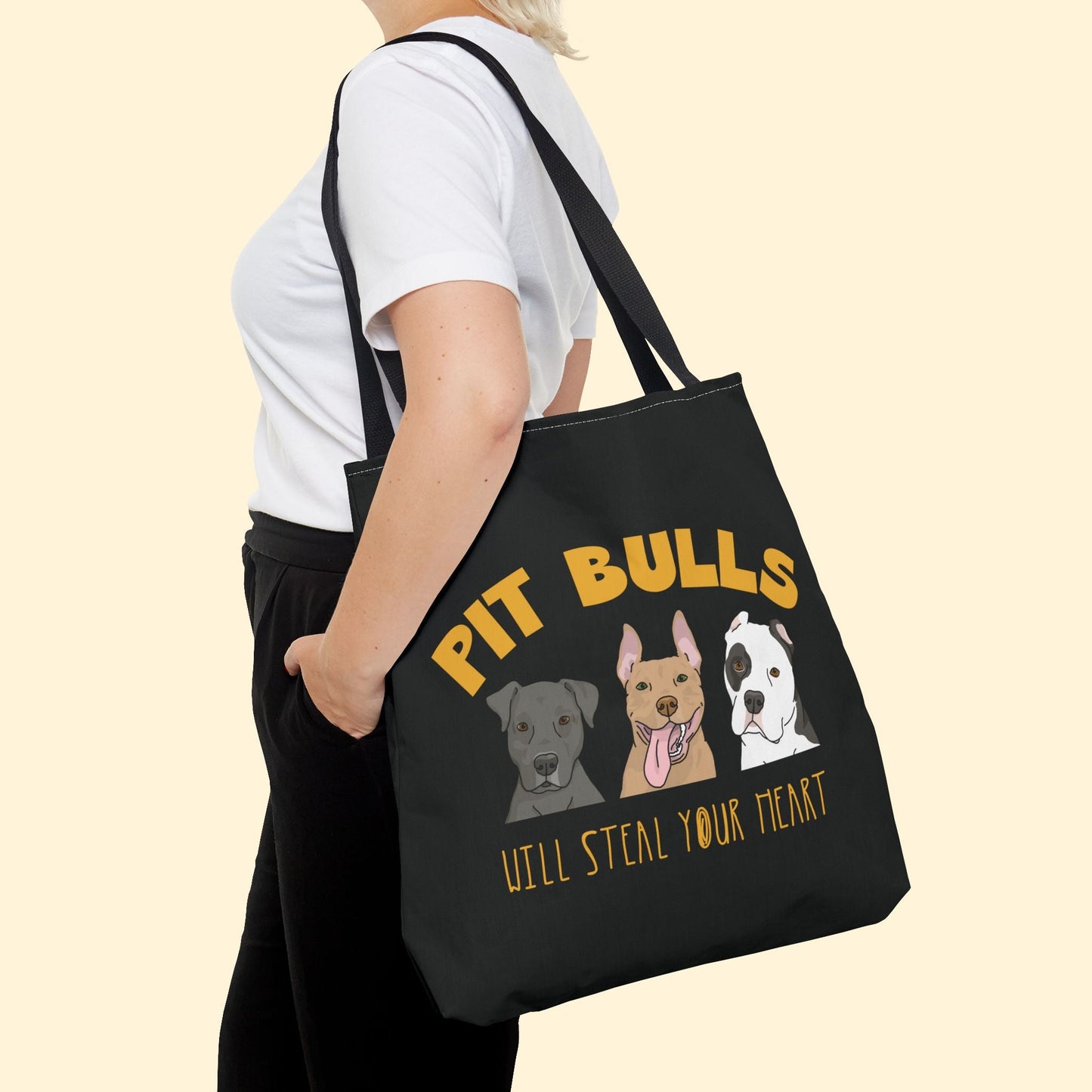 Pit Bulls Will Steal Your Heart | Tote Bag - Detezi Designs - 19705653943525333472