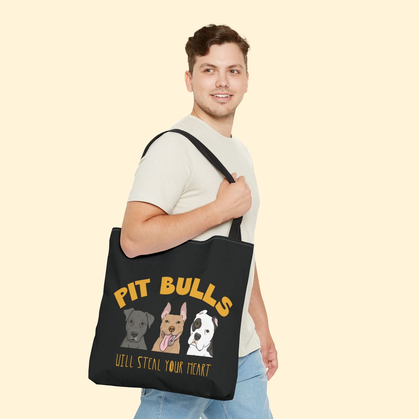 Pit Bulls Will Steal Your Heart | Tote Bag - Detezi Designs - 19705653943525333472