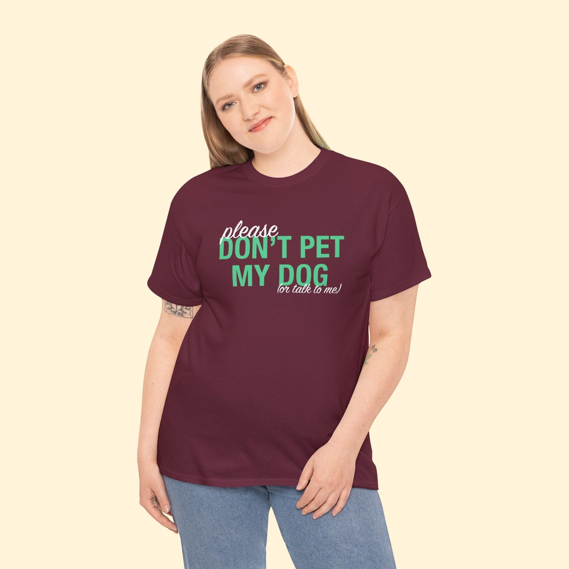 Please Don't Pet My Dog (Or Talk To Me) | Text Tees - Detezi Designs - 92124148735388964175