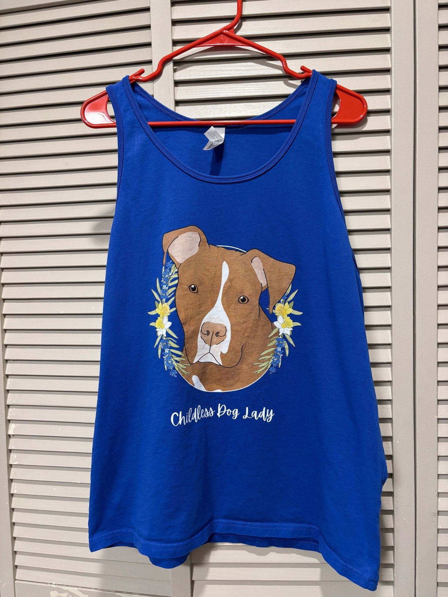 Printed Tank | Childess Dog Lady | Large - Detezi Designs-