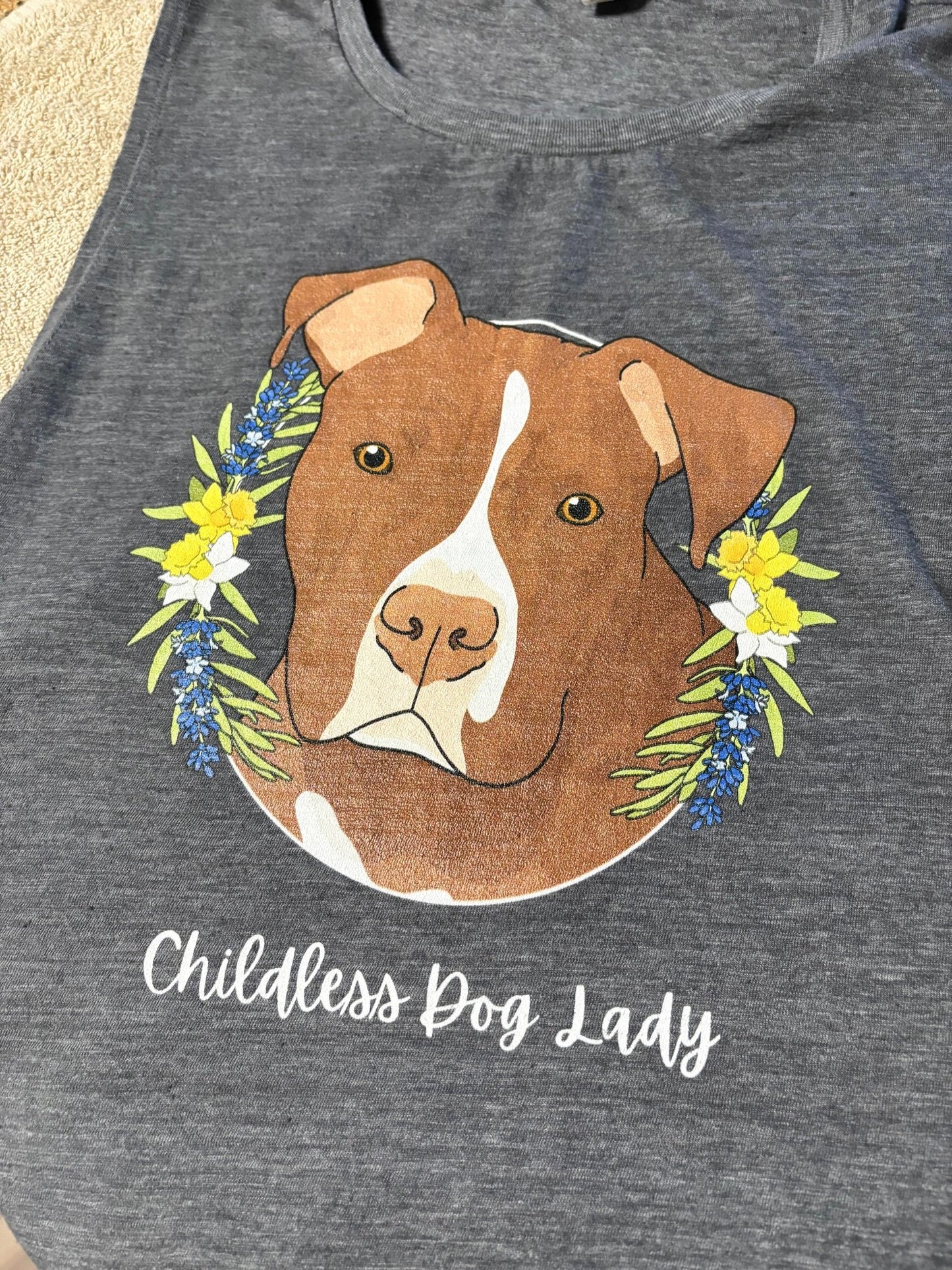 Printed Tank | Childess Dog Lady | XL - Detezi Designs-
