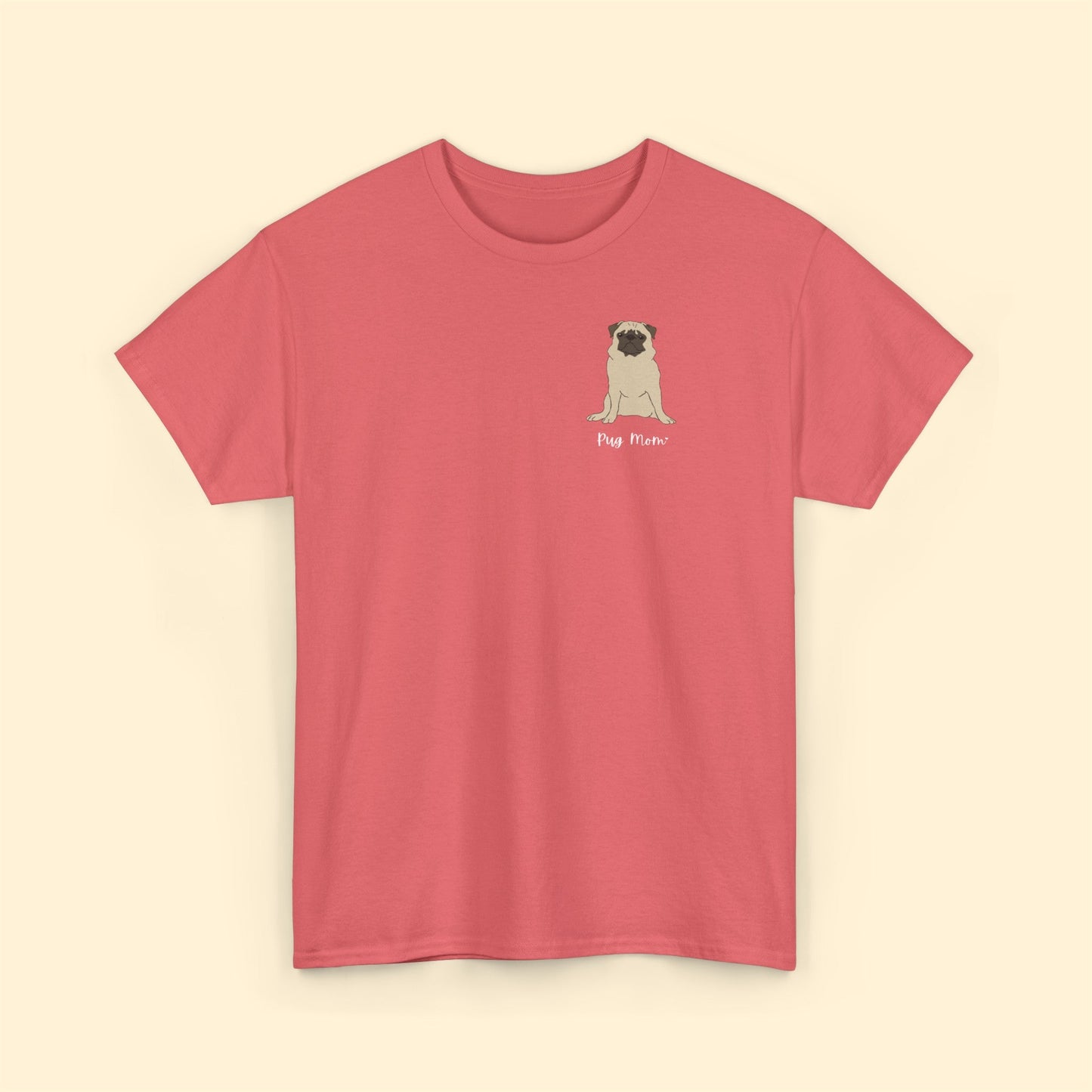 Pug Mom | Pocket Print | Unisex T-shirt - Detezi Designs-24705408363788455460