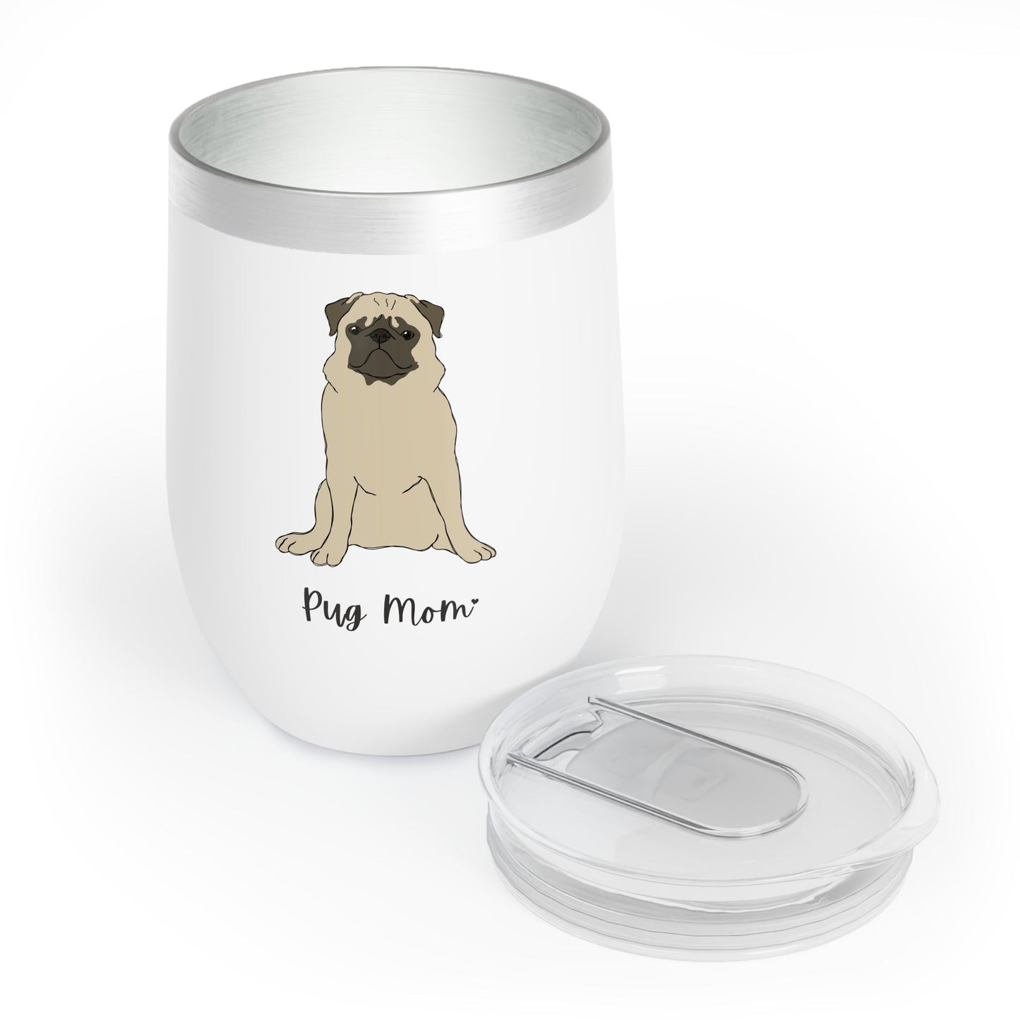 Pug Mom | Wine Tumbler - Detezi Designs-26490688256311842283