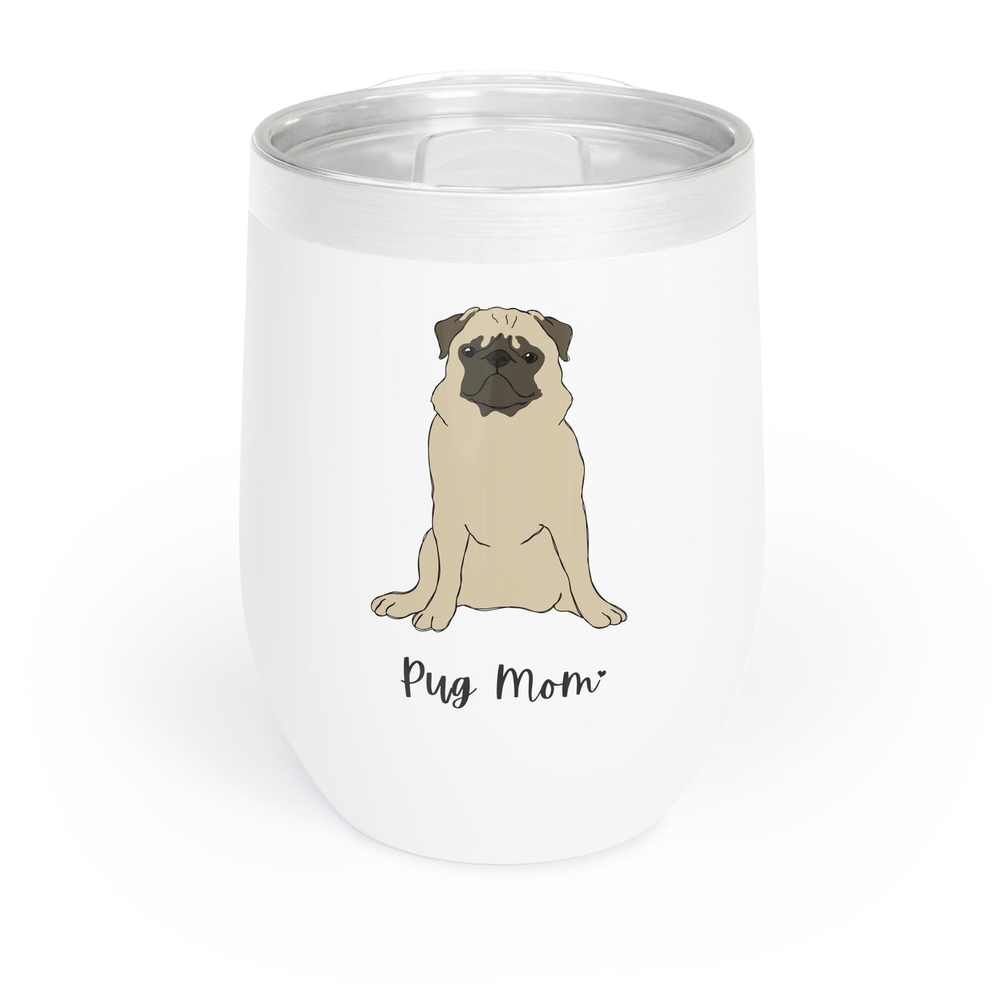 Pug Mom | Wine Tumbler - Detezi Designs-26490688256311842283