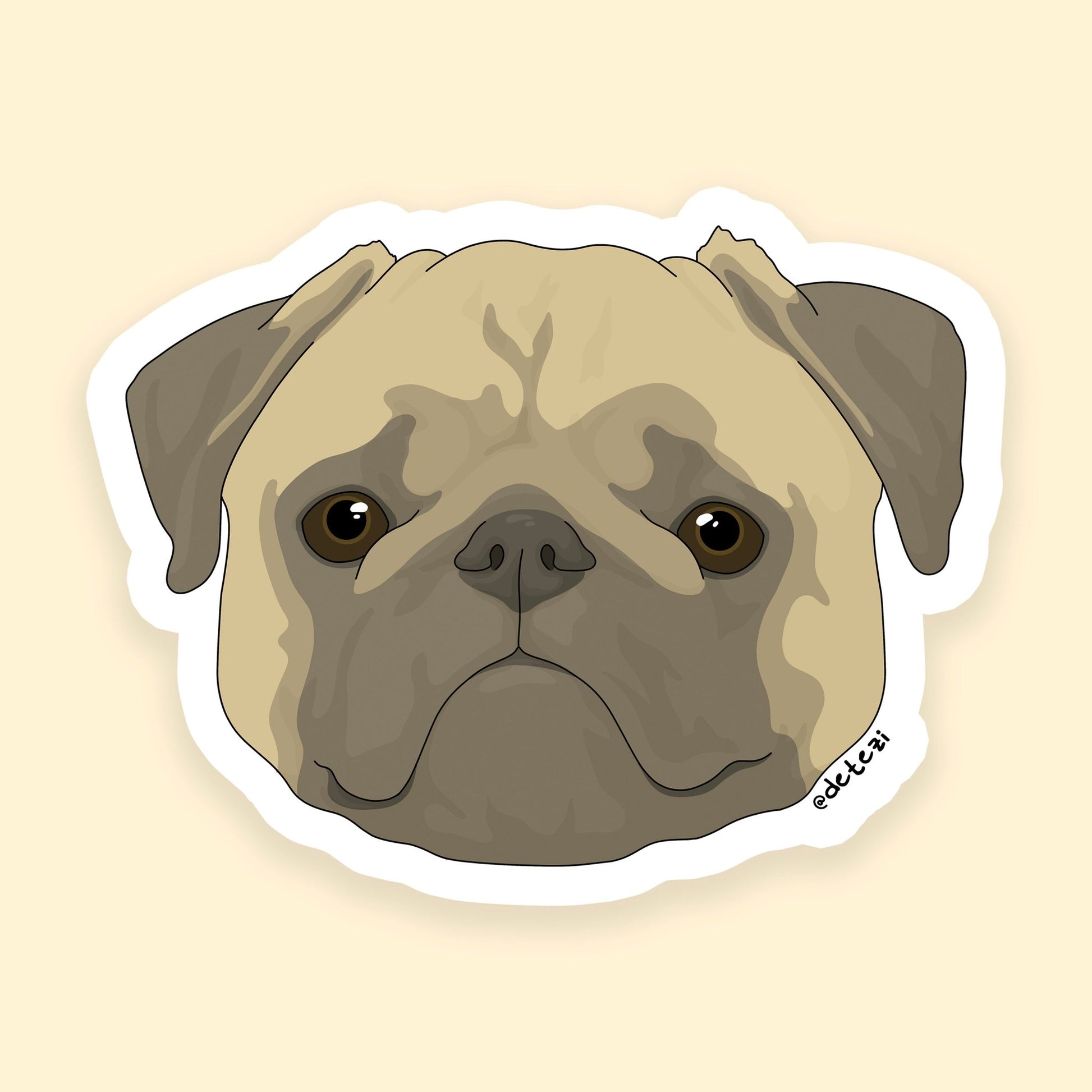 Pug | Vinyl Sticker - Detezi Designs - 