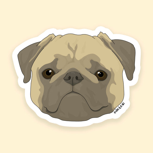 Pug | Vinyl Sticker - Detezi Designs - 