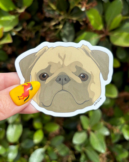 Pug | Vinyl Sticker - Detezi Designs - 