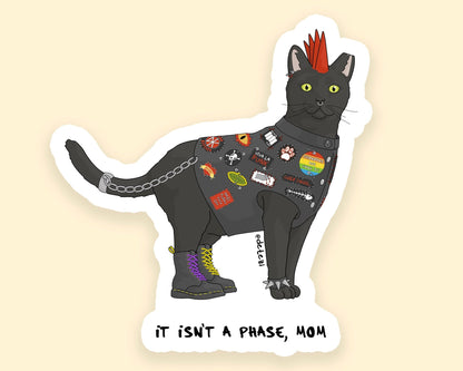 Punk Cat | 4" Vinyl Sticker - Detezi Designs - 
