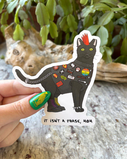 Punk Cat | 4" Vinyl Sticker - Detezi Designs - 