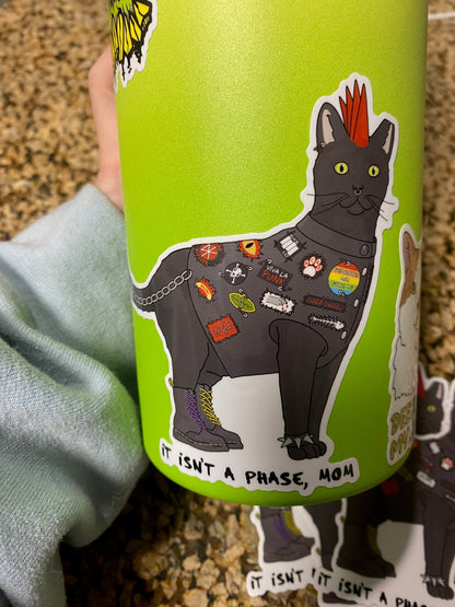 Punk Cat | 4" Vinyl Sticker - Detezi Designs - 