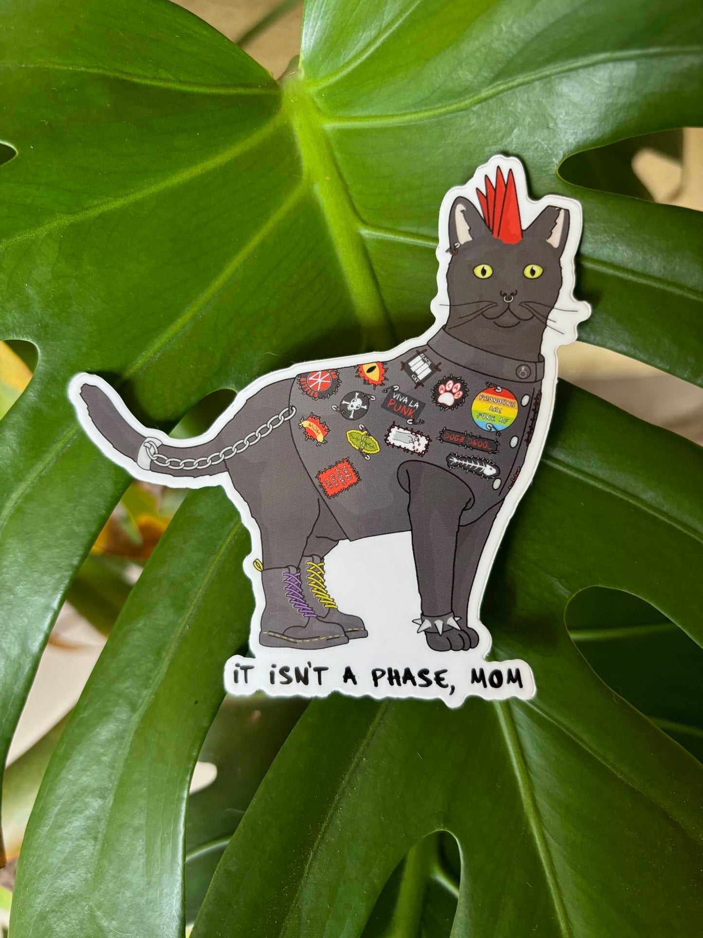 Punk Cat | 4" Vinyl Sticker - Detezi Designs - 