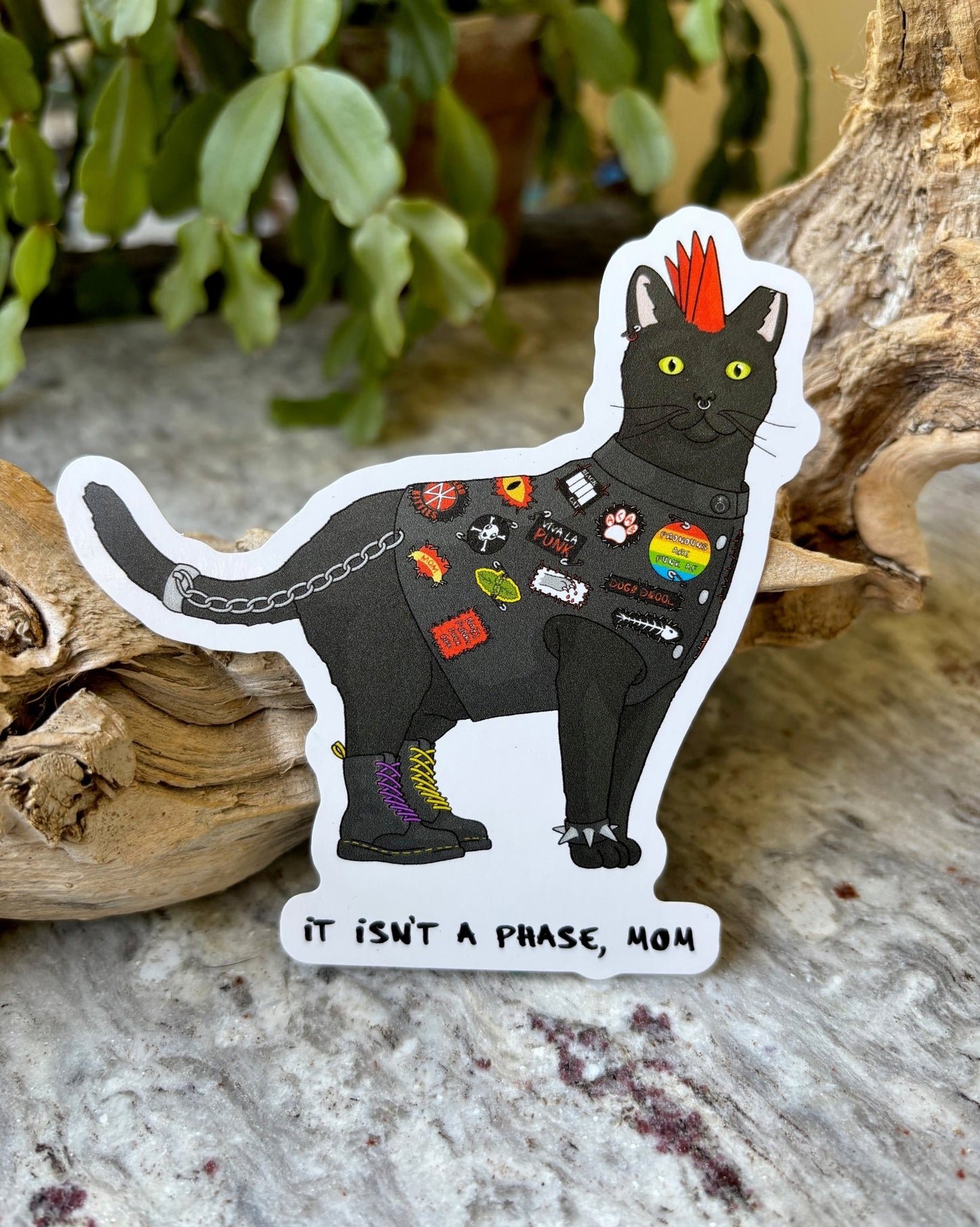 Punk Cat | 4" Vinyl Sticker - Detezi Designs - 